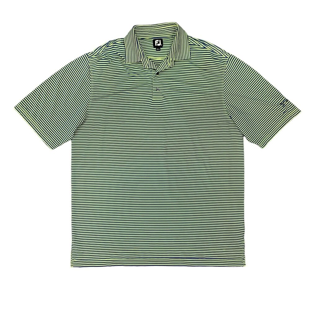 FootJoy Polo Shirt Mens XL Extra Large Kiwi Royal Striped The Den Golf Course AZ